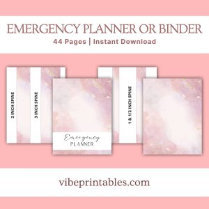 Pink Emergency Planner Or Binder