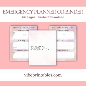 Pink Emergency Planner Or Binder