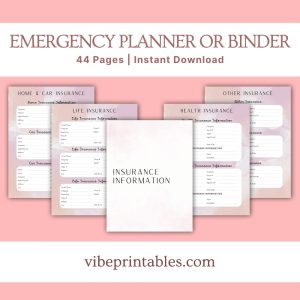 Pink Emergency Planner Or Binder