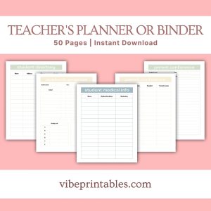 Light Pastel Teacher’s Planner Or Binder