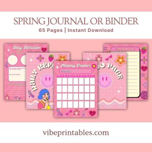 Pink Spring Journal Or Binder