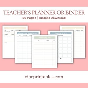 Light Pastel Teacher’s Planner Or Binder