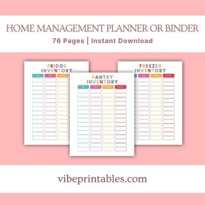 Multicolor Home Management Planner Or Binder