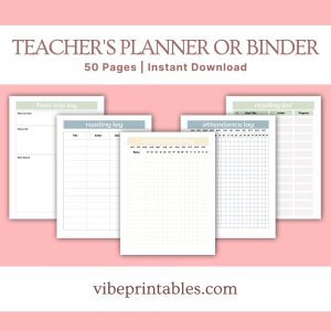 Light Pastel Teacher’s Planner Or Binder