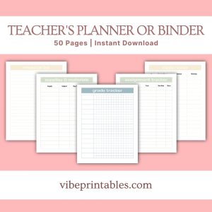 Light Pastel Teacher’s Planner Or Binder