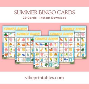 Summer Bingo Cards