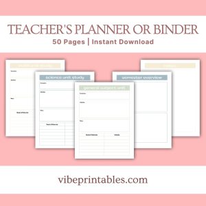 Light Pastel Teacher’s Planner Or Binder