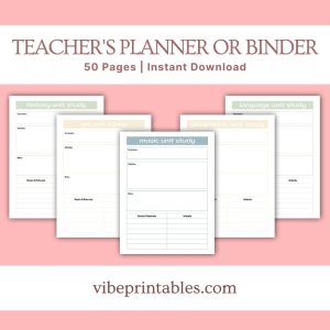 Light Pastel Teacher’s Planner Or Binder