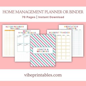 Multicolor Home Management Planner Or Binder