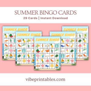 Summer Bingo Cards