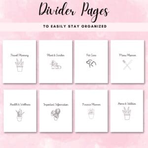 PRINTABLE HOME MANAGEMENT PLANNER BINDER