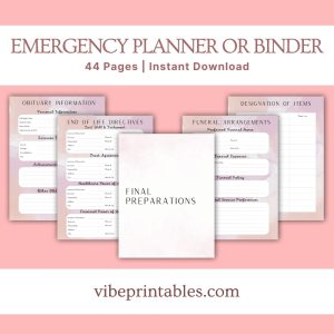 Pink Emergency Planner Or Binder