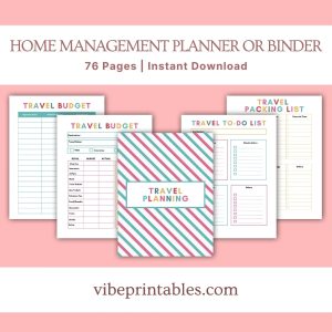 Multicolor Home Management Planner Or Binder