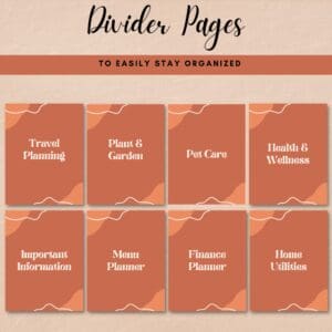 Orange Printable Home Management Binder