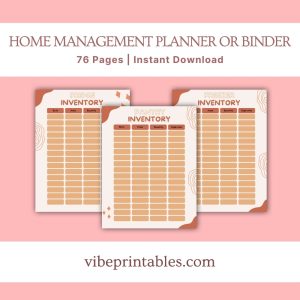 Orange Home Management Planner Or Binder