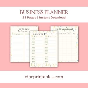 Floral Business Planner Bundle For Content Creators