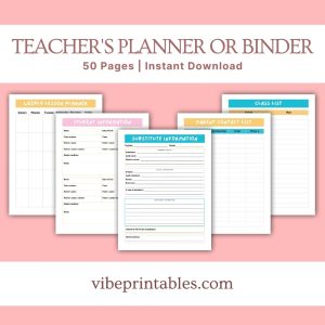 Multicolor Teacher’s Planner Or Binder