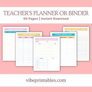 Multicolor Teacher’s Planner Or Binder