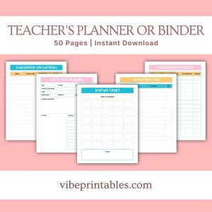 Multicolor Teacher’s Planner Or Binder