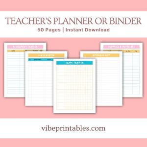 Multicolor Teacher’s Planner Or Binder