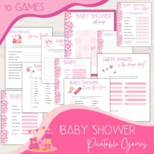 GIRL BABY SHOWER PRINTABLE GAMES