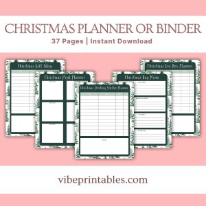 Christmas Planner Or Binder In Green