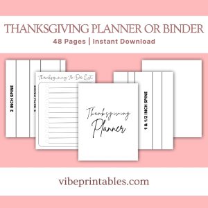 Plain Design Thanksgiving Planner Or Binder