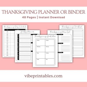 Plain Design Thanksgiving Planner Or Binder