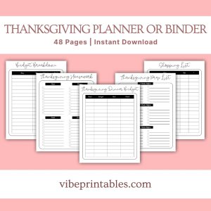 Plain Design Thanksgiving Planner Or Binder