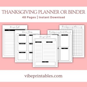 Plain Design Thanksgiving Planner Or Binder