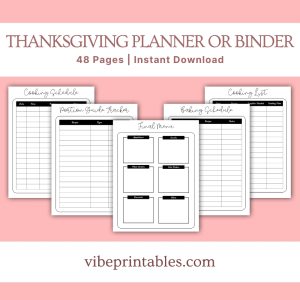 Plain Design Thanksgiving Planner Or Binder