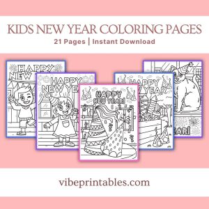 Kids New Year Coloring Pages