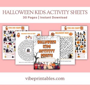 Halloween Kids Activity Sheets