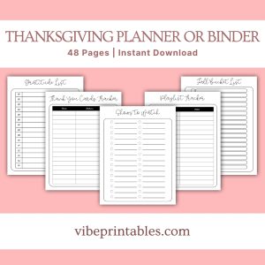 Plain Design Thanksgiving Planner Or Binder