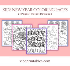 Kids New Year Coloring Pages