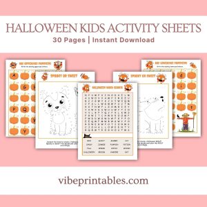 Halloween Kids Activity Sheets