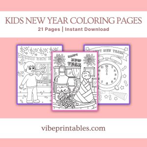 Kids New Year Coloring Pages