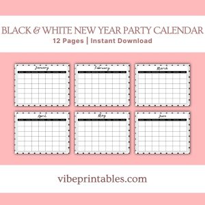 New Year Party Planner Or Binder In Black & White