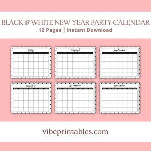 New Year Party Planner Or Binder In Black & White