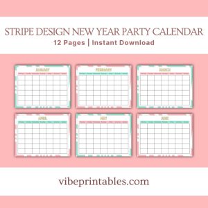 Stripe Design New Year Party Planner Or Binder