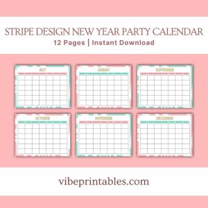 Stripe Design New Year Party Planner Or Binder