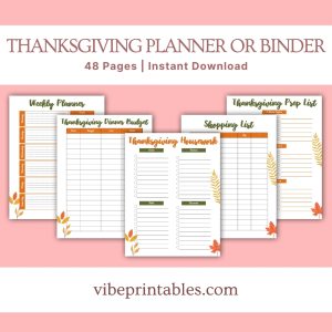 Floral Thanksgiving Planner Or Binder