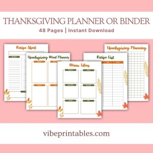 Floral Thanksgiving Planner Or Binder