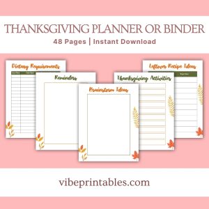 Floral Thanksgiving Planner Or Binder