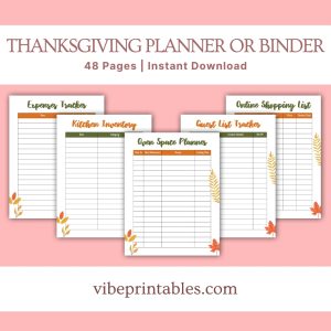 Floral Thanksgiving Planner Or Binder