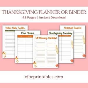 Floral Thanksgiving Planner Or Binder