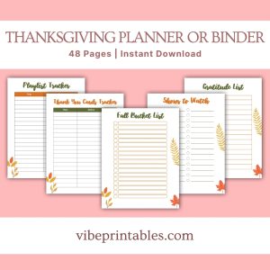 Floral Thanksgiving Planner Or Binder