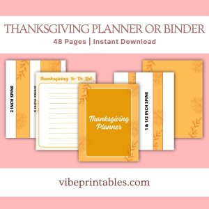 Orange Thanksgiving Planner Or Binder