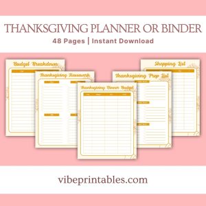 Orange Thanksgiving Planner Or Binder