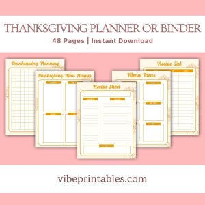 Orange Thanksgiving Planner Or Binder